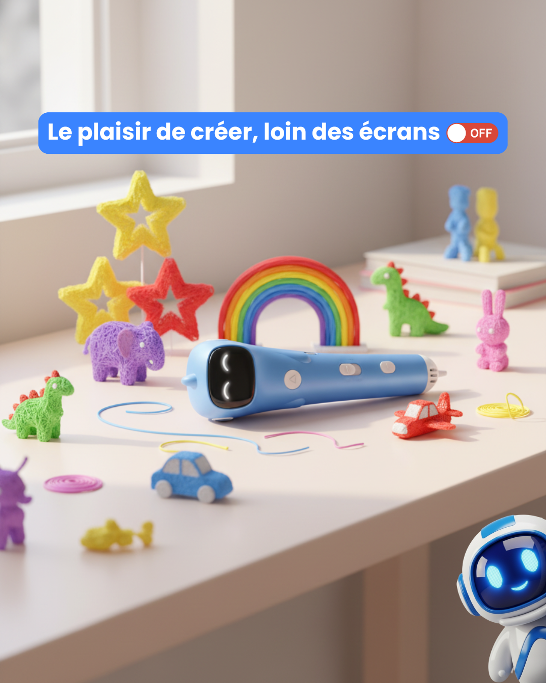 Stylo 3D Enfant Basse Température – Kit Créatif avec Filaments Inclus